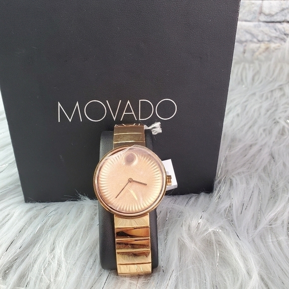 New Movado Edge Rose Gold PVD Ladies Watch - Picture 1 of 10